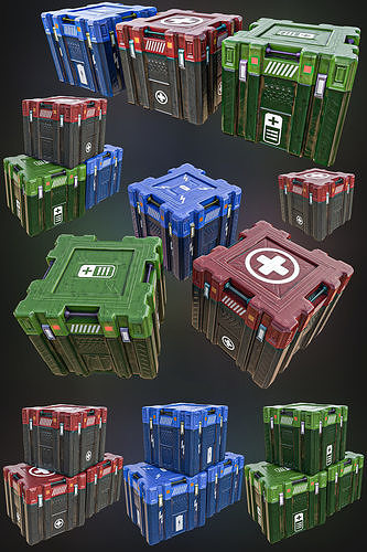 Sci-Fi Pickup Items  Pack Low-poly 3D model