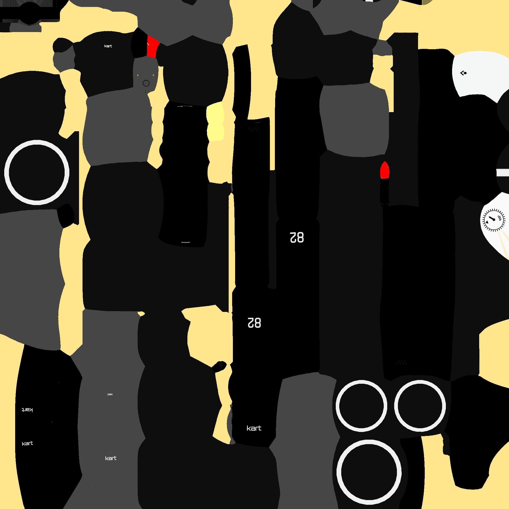 Cartoon Kart E09 Black - Vehicle Racing Design Low-poly 3D model_20