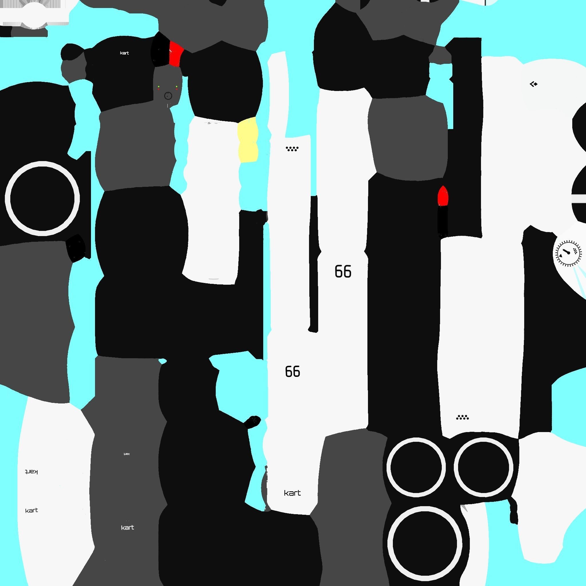 Cartoon Kart E10 White - Vehicle Racing Design Low-poly 3D model_20