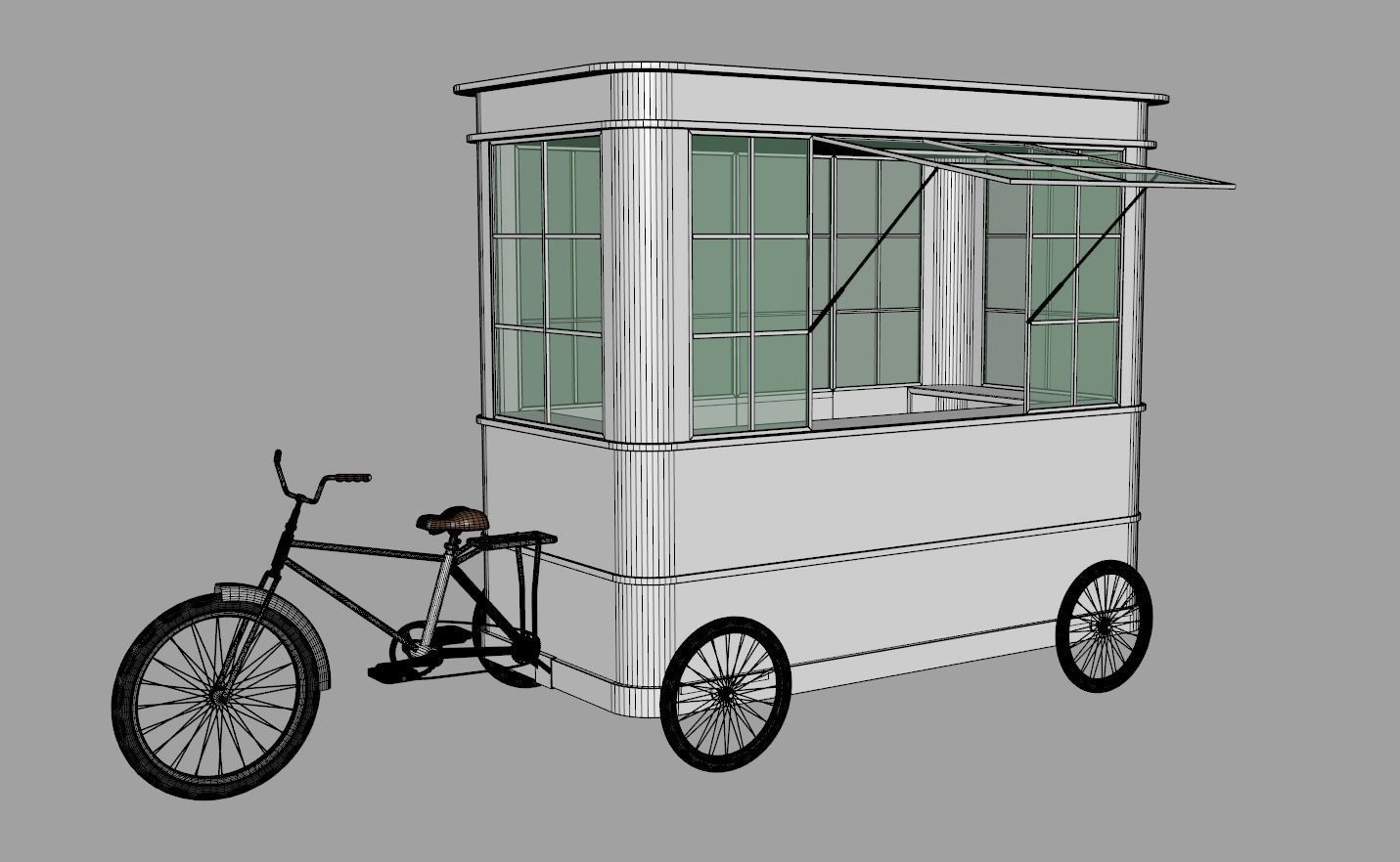 Bike Food Cart 3D model_11