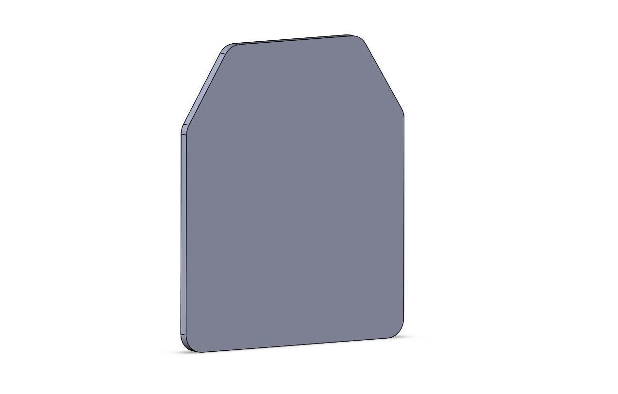 SAPI Plate Carrier Steel Body Armor for CNC Laser ESAPI airsoft 3D print model_3