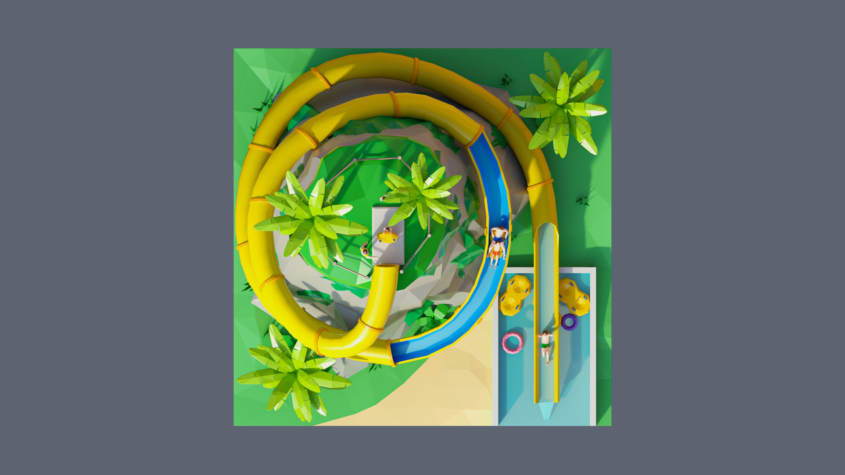 land 2A Low-poly 3D model_4