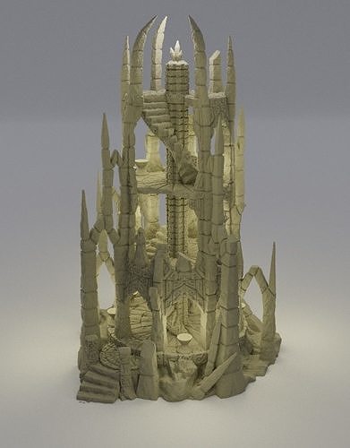 Ruined Altar Tabletop Terrain 28 MM 3D print model