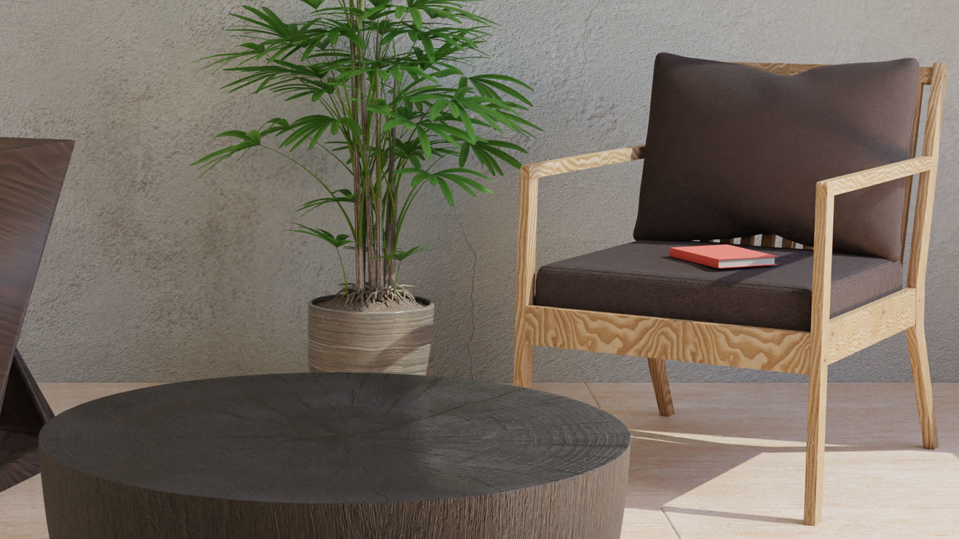 WOOD FURNITURES  HIGH POLY SCENE 3D model_3