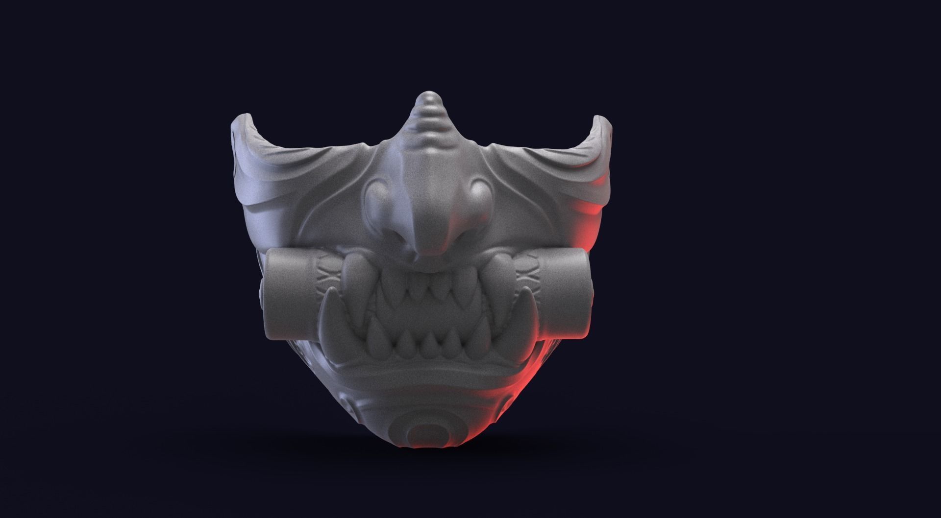 Oni mask 3D print model_8