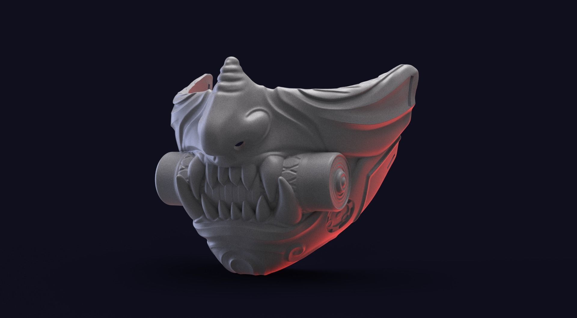 Oni mask 3D print model_5