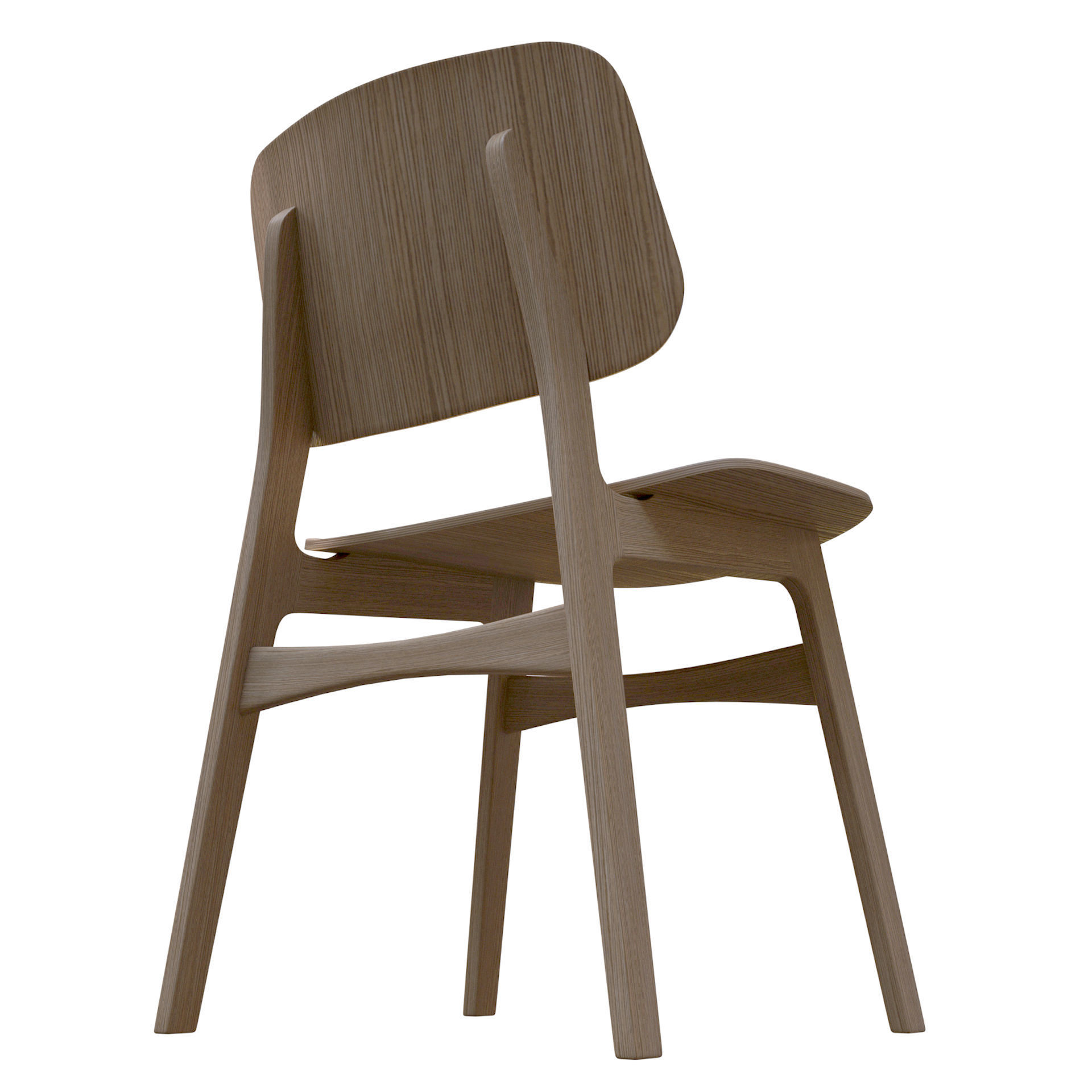 Modern Design Wood Chair High Poly 3D model_7
