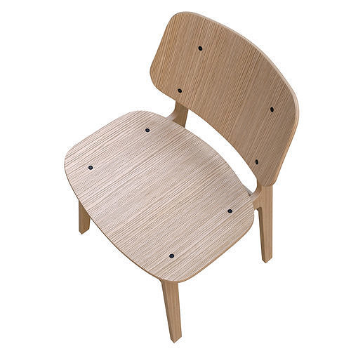 Modern Design Wood Chair High Poly 3D model 5