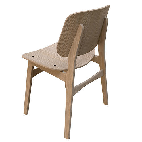 Modern Design Wood Chair High Poly 3D model 4