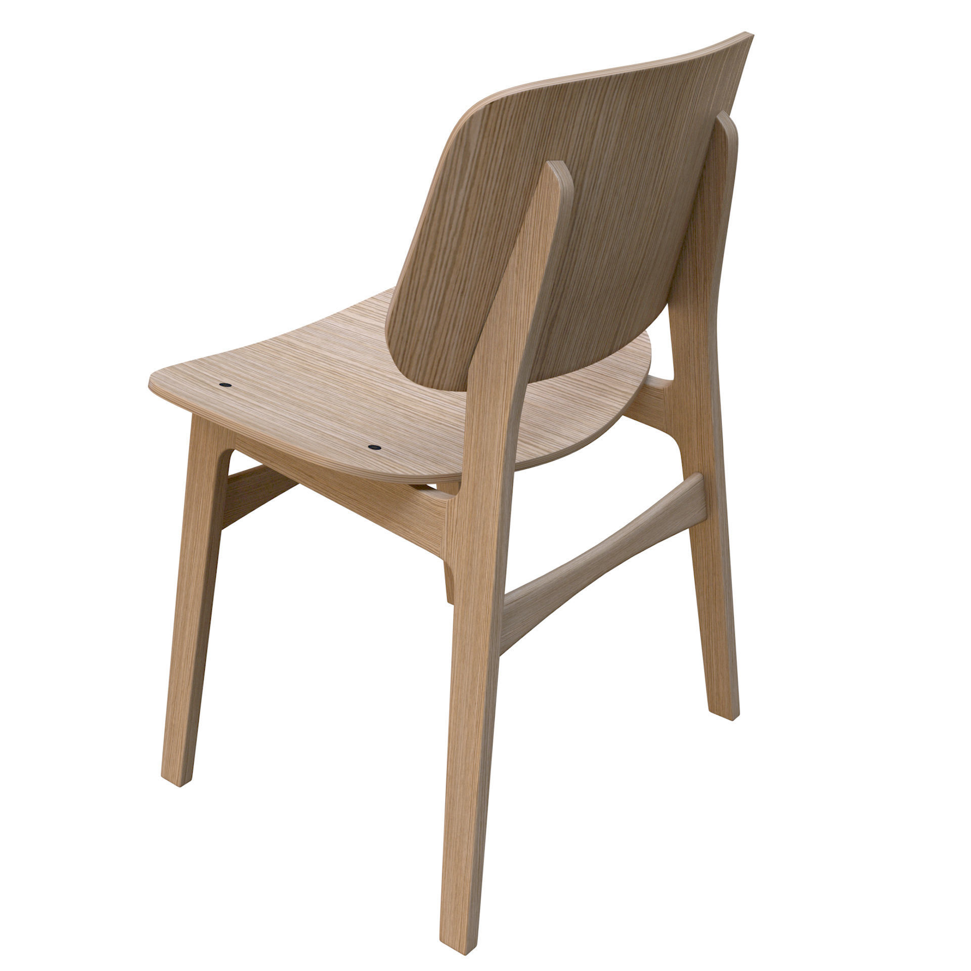 Modern Design Wood Chair High Poly 3D model_3