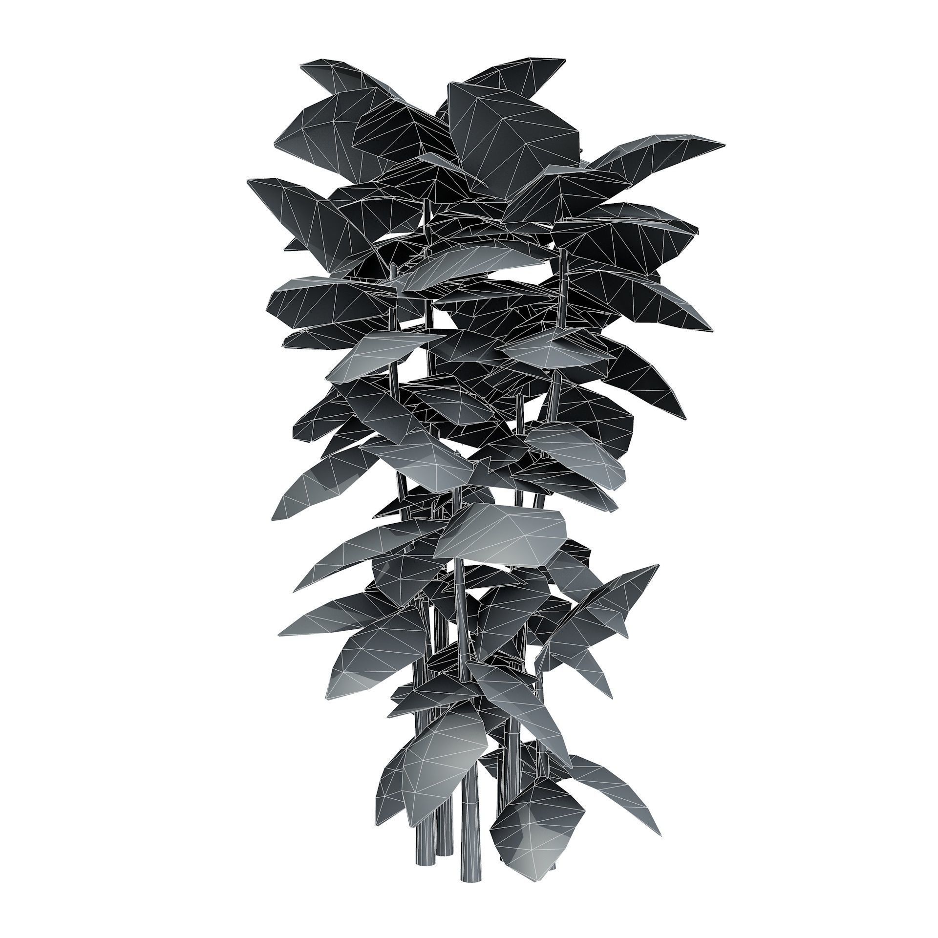 Bamboo Thicket Plant Tree Low Poly Low-poly 3D model_11