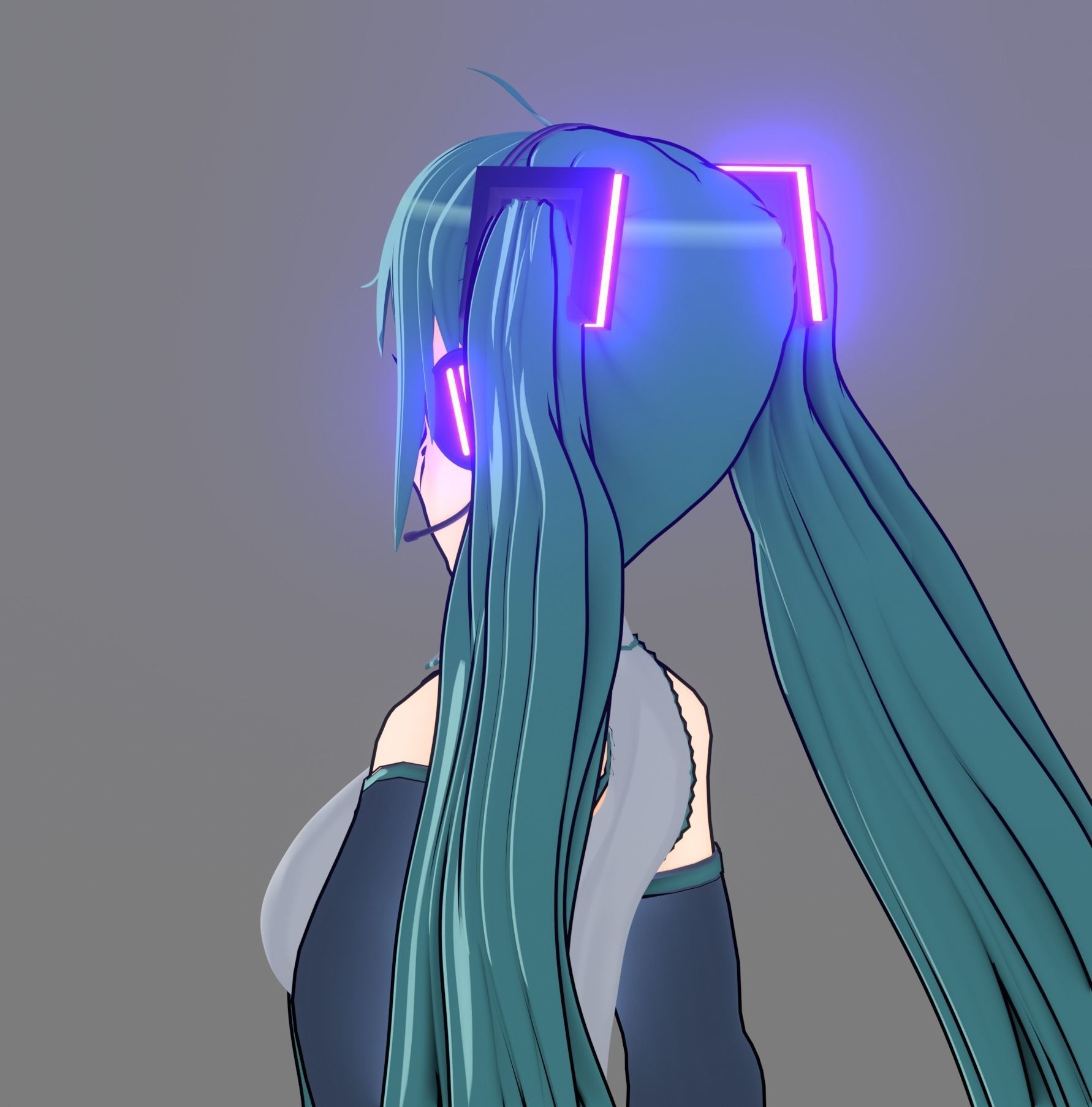Hatsune miku 3D model_6