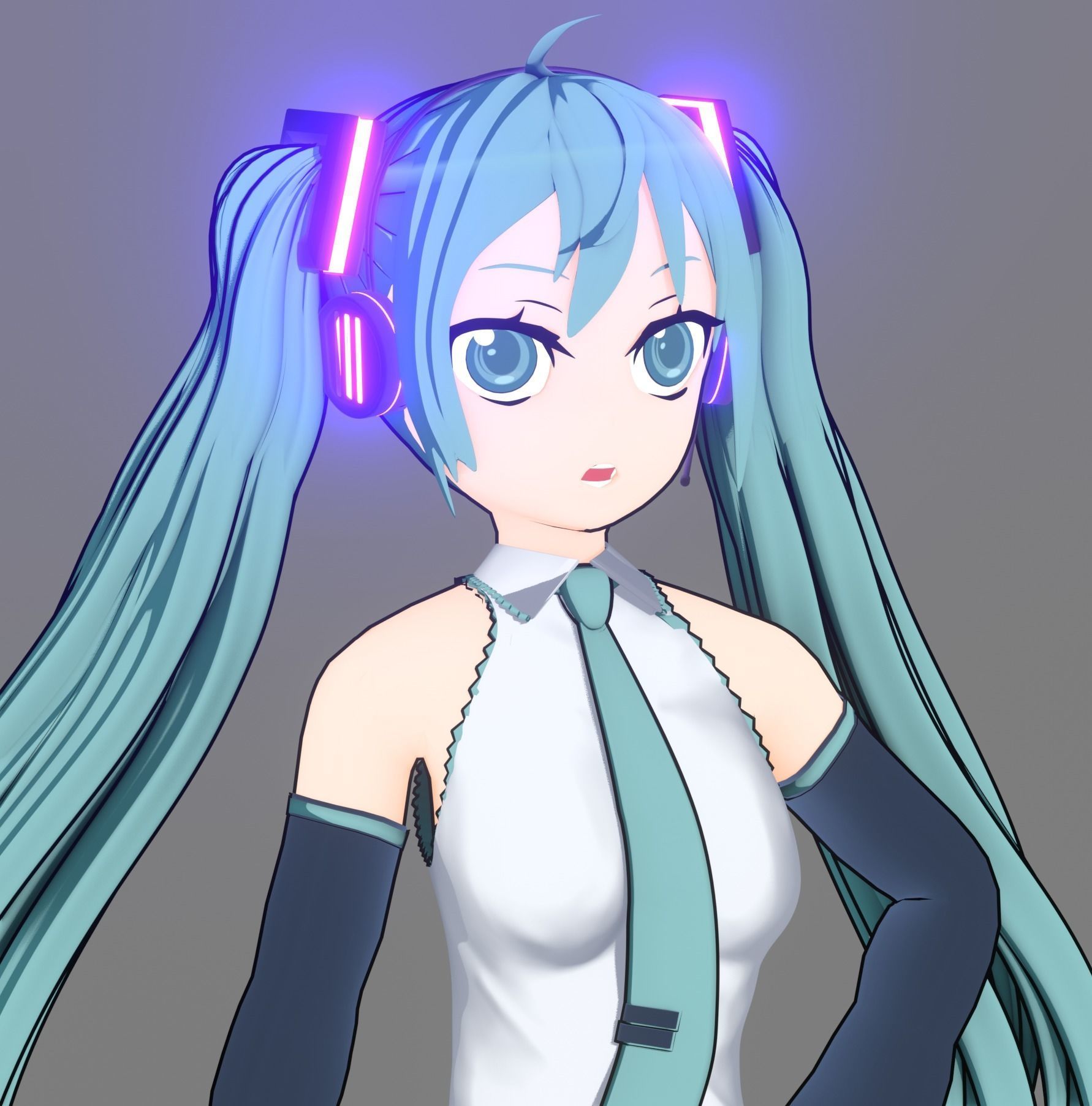 Hatsune miku 3D model_4