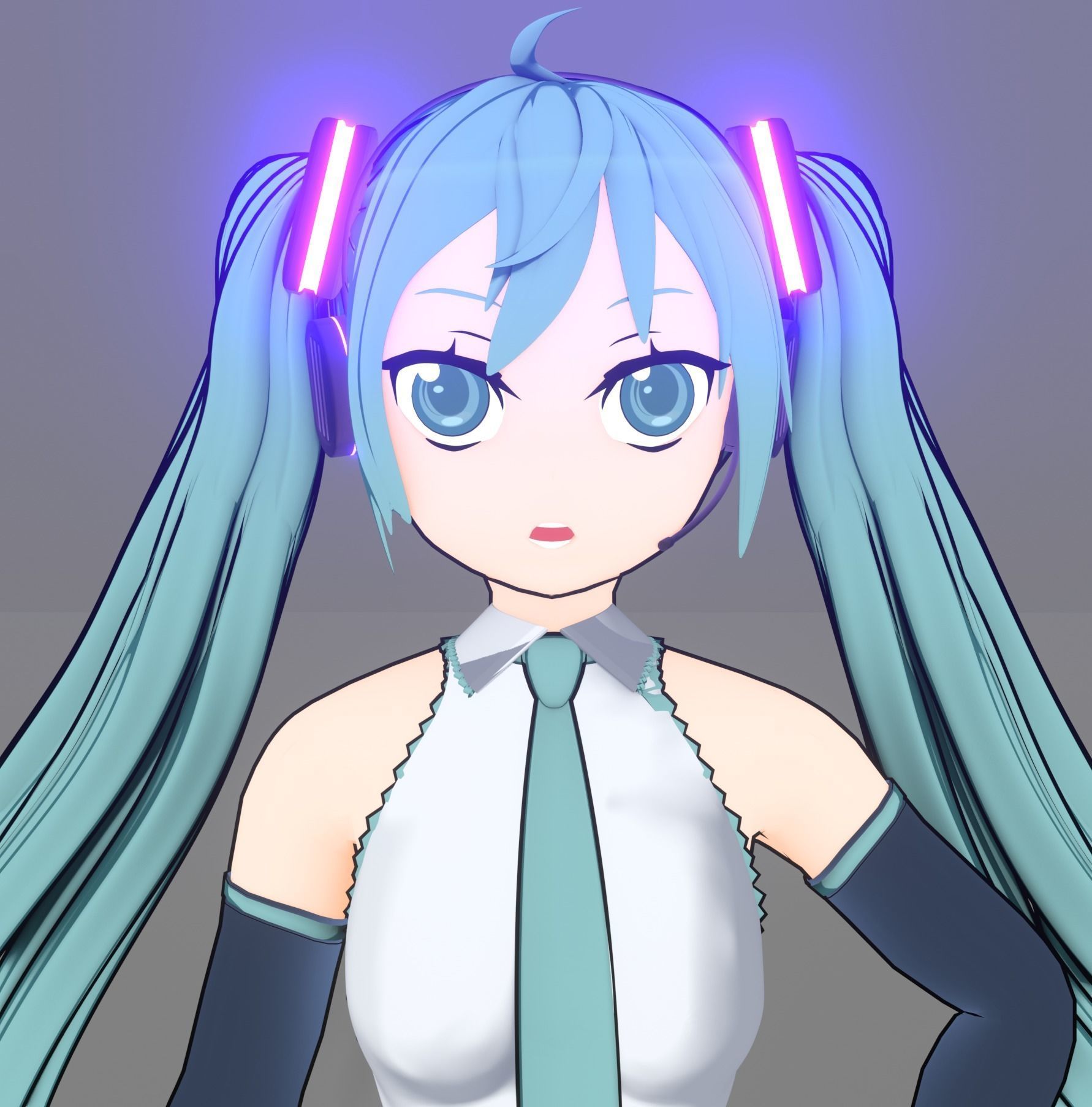 Hatsune miku 3D model_2