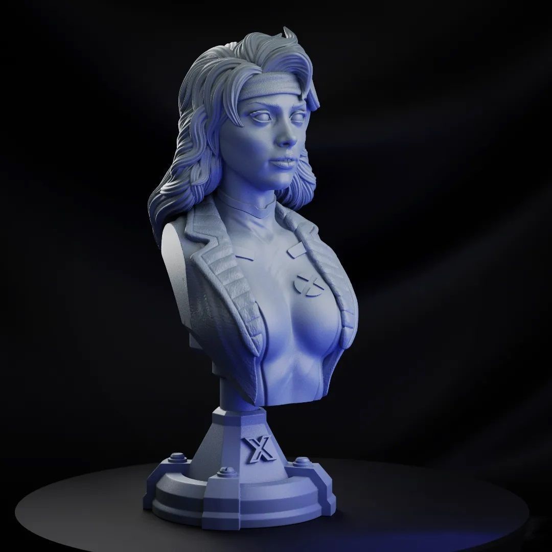 ROGUE X- MEN BUST 3D print model_12