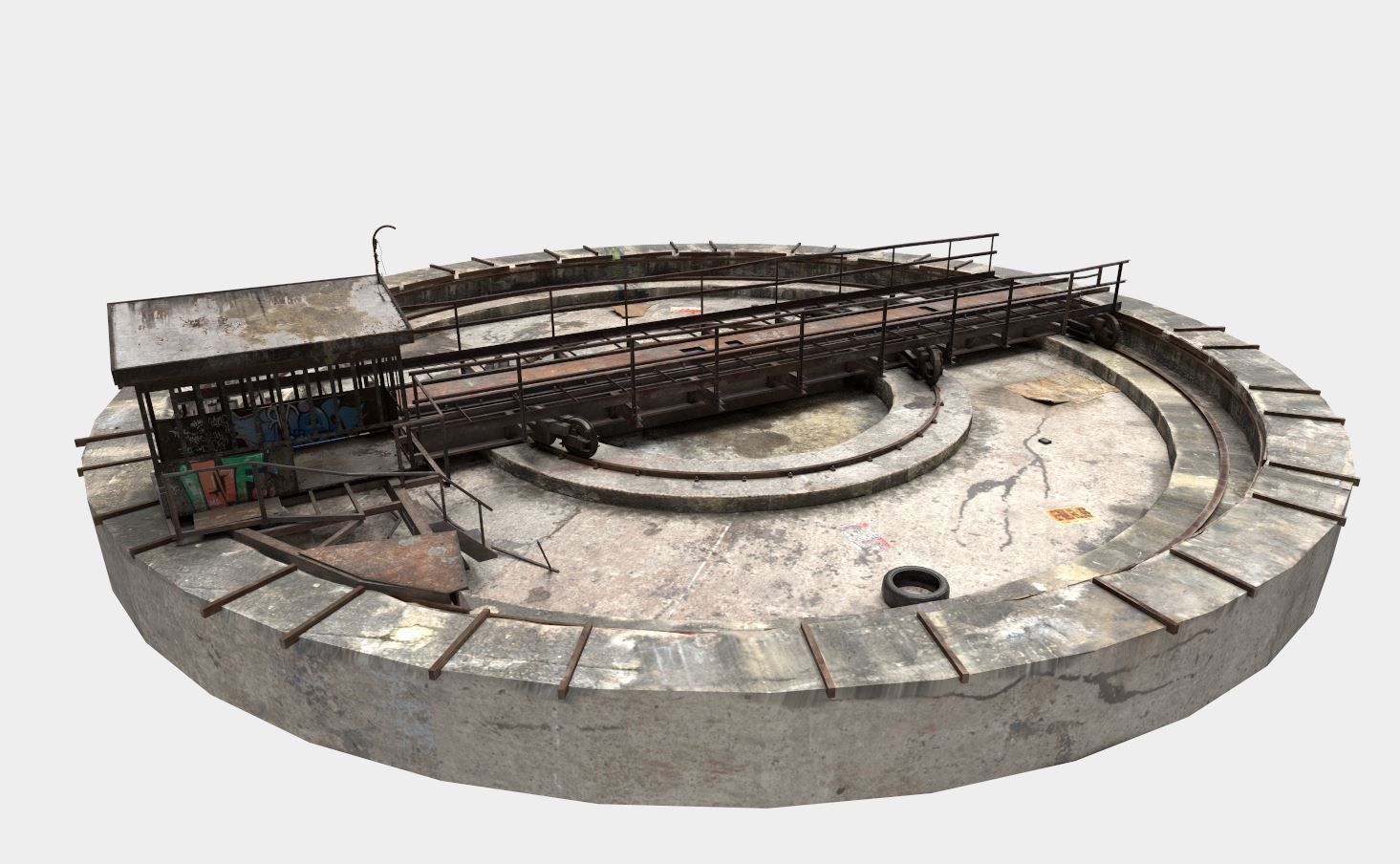 Abandoned Railway Turntable  3D model_11