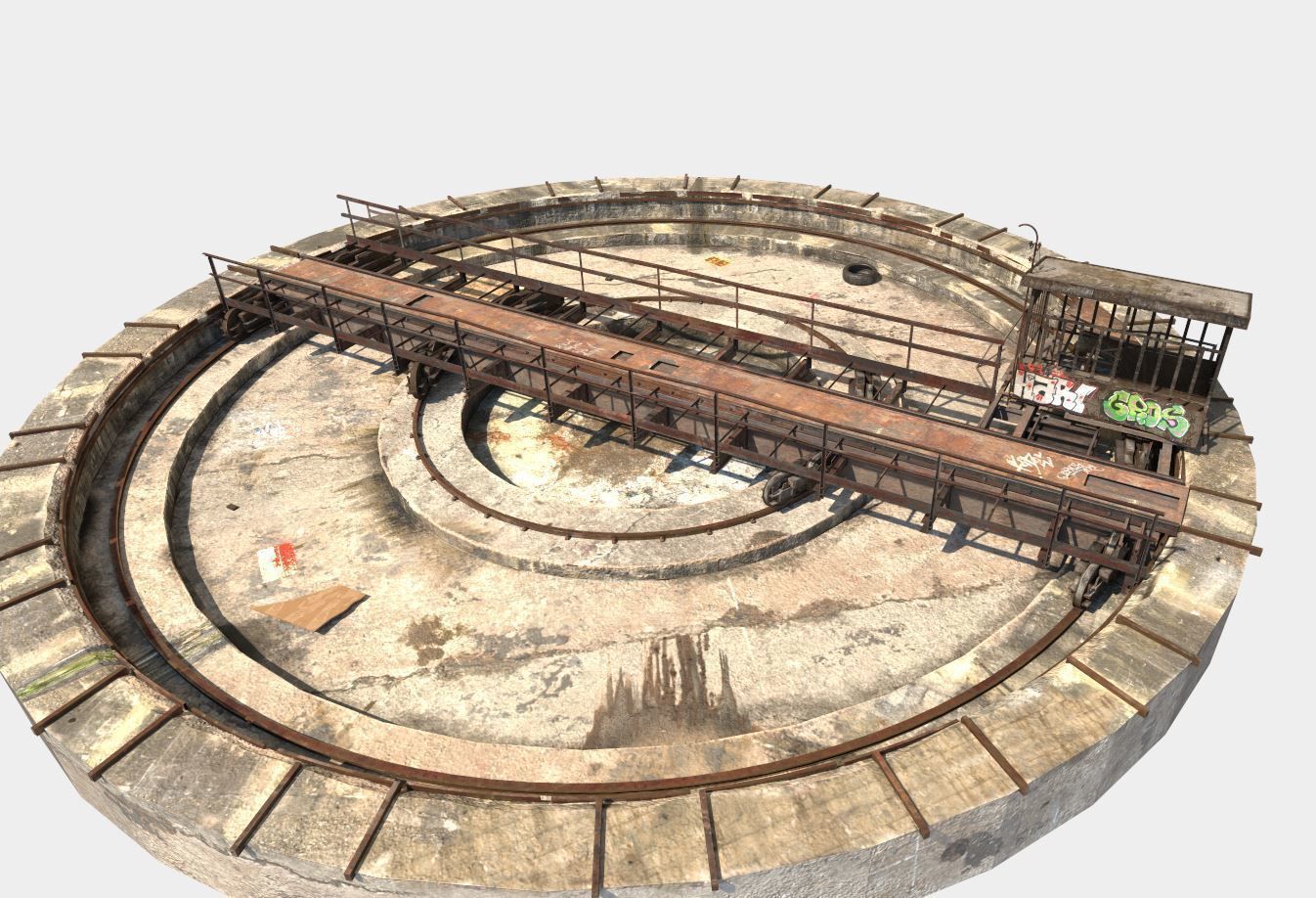 Abandoned Railway Turntable  3D model_4