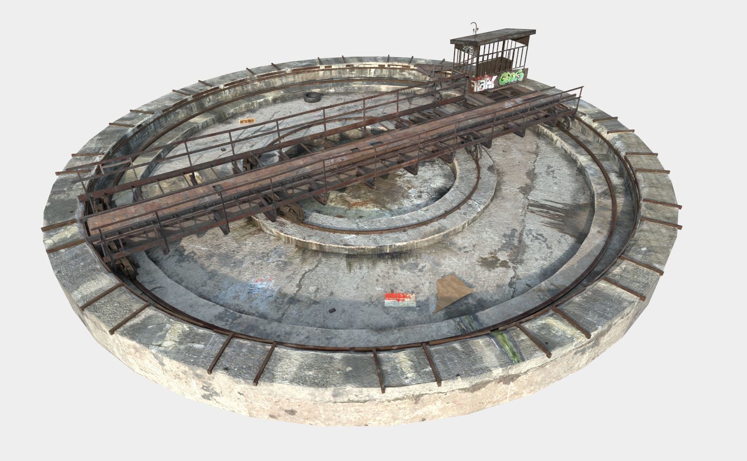 Abandoned Railway Turntable  3D model_3