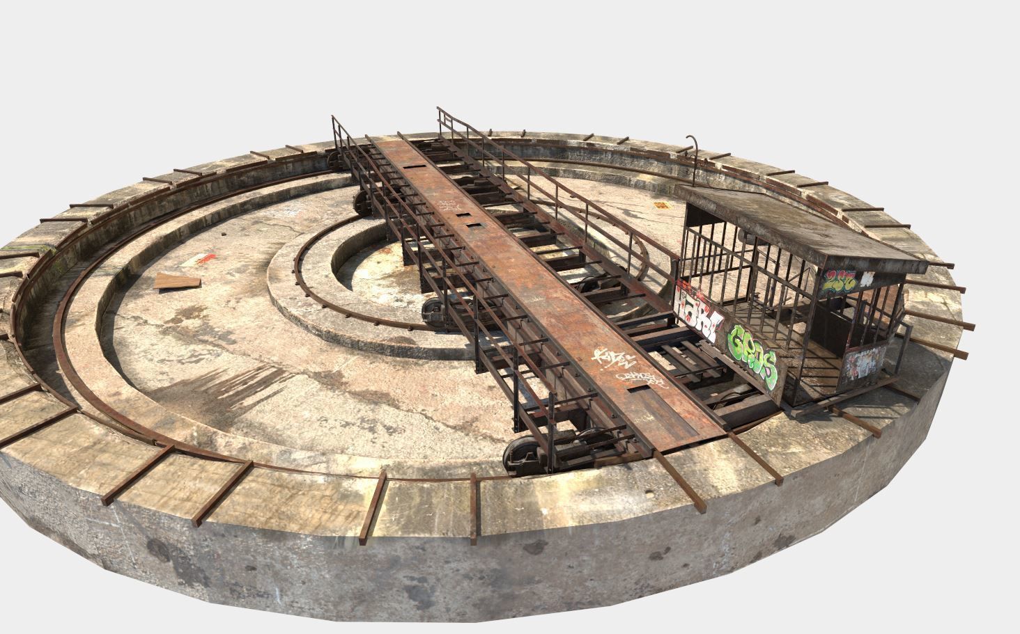 Abandoned Railway Turntable  3D model_5