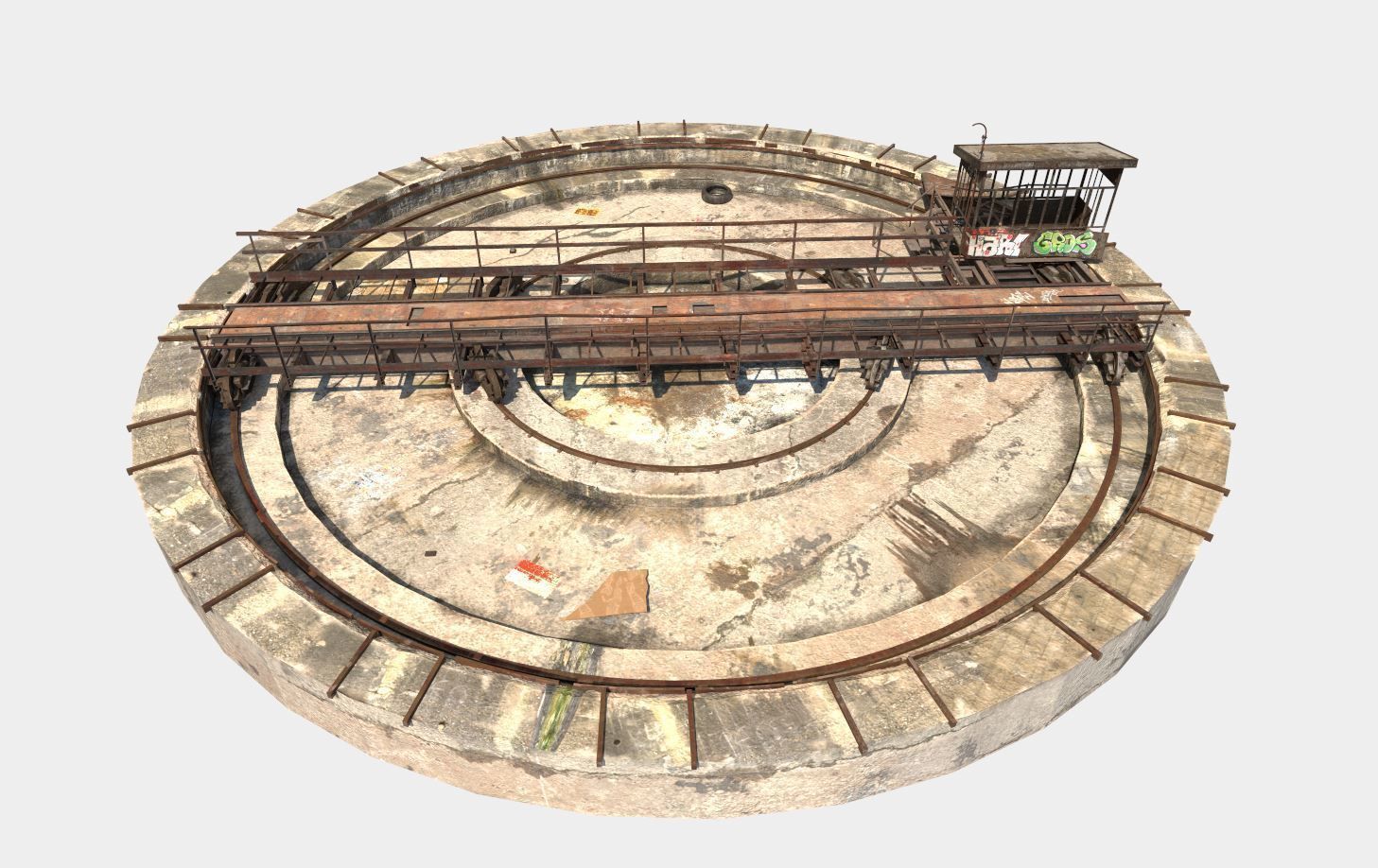 Abandoned Railway Turntable  3D model_6