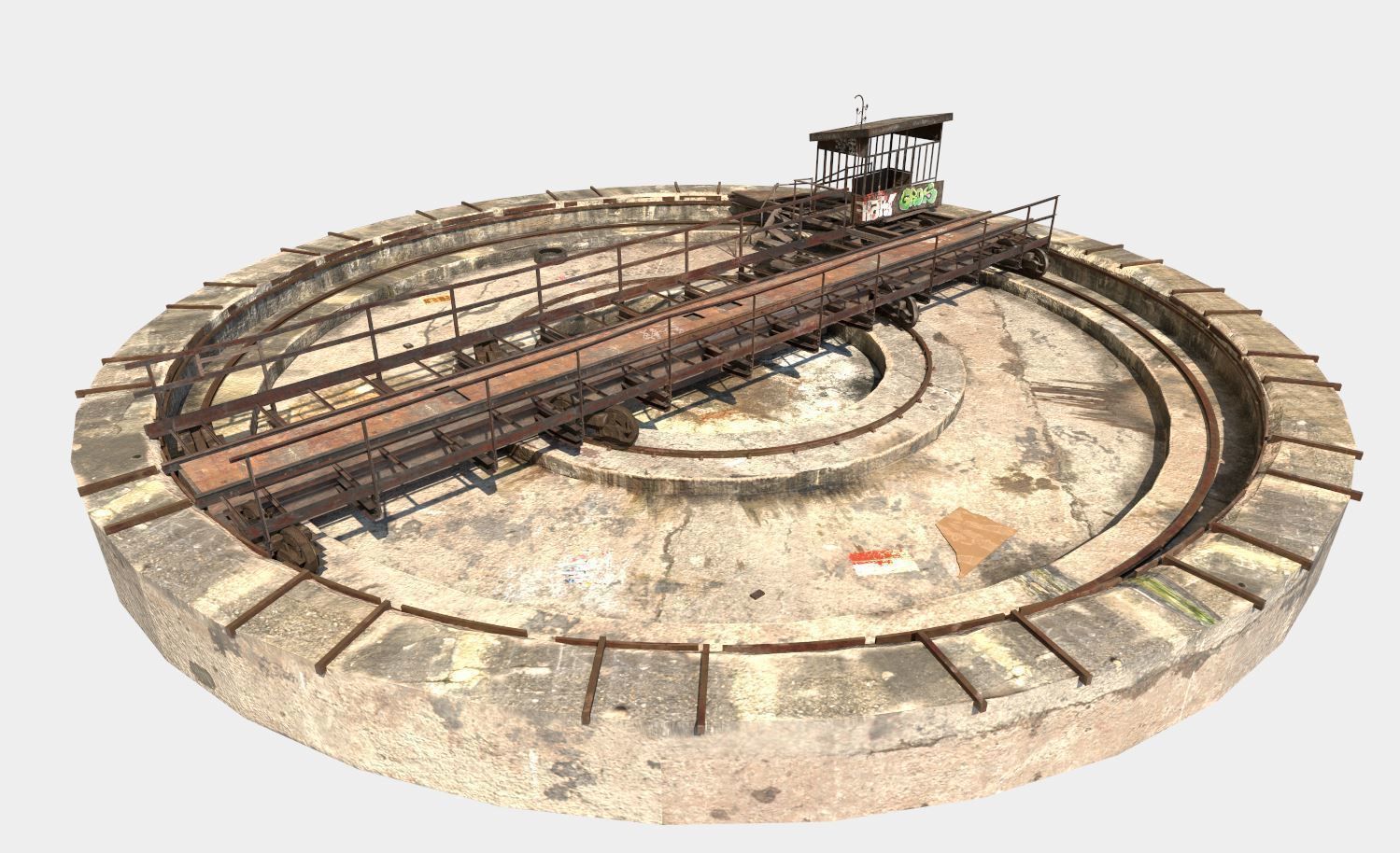 Abandoned Railway Turntable  3D model_12