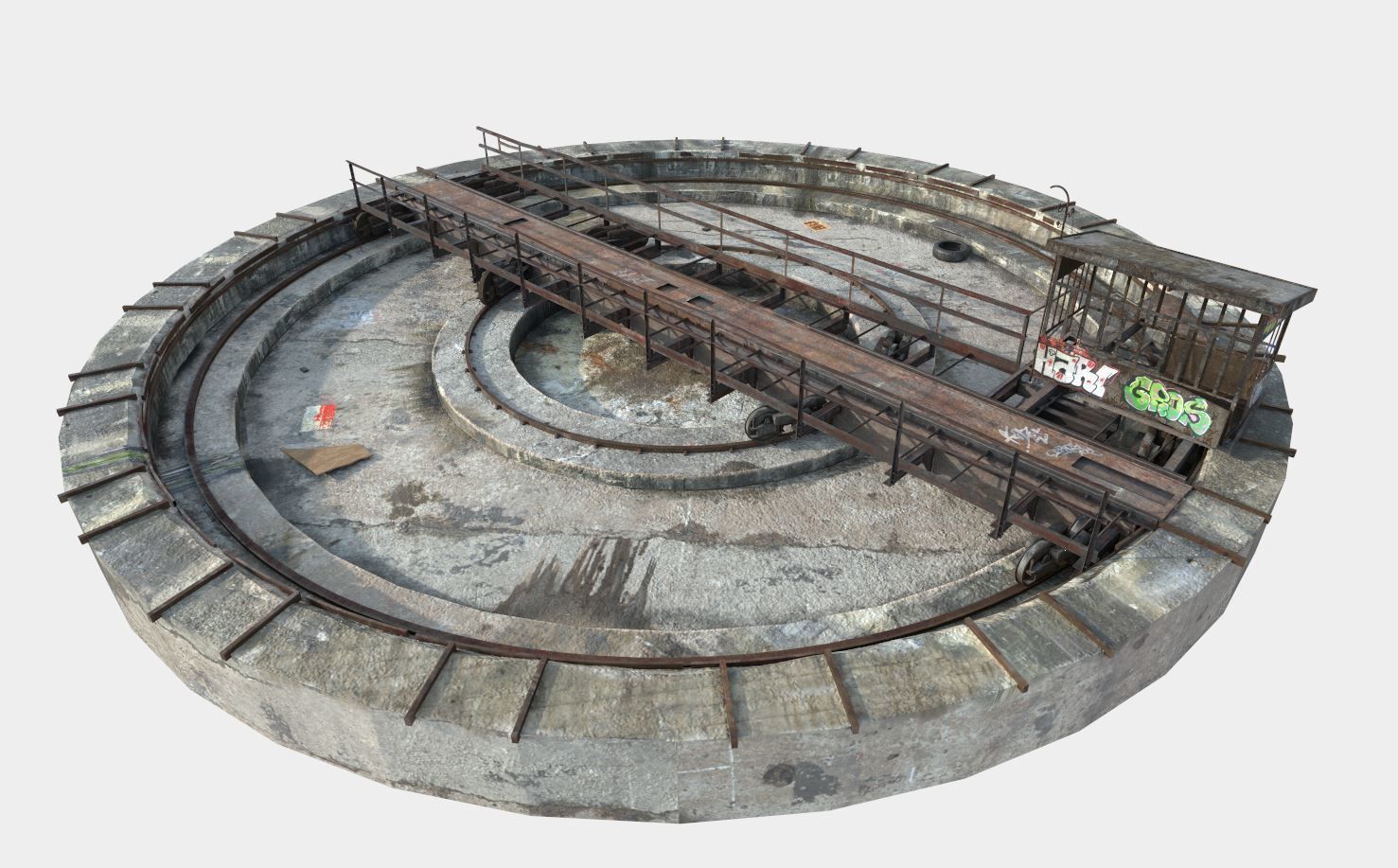 Abandoned Railway Turntable  3D model_2