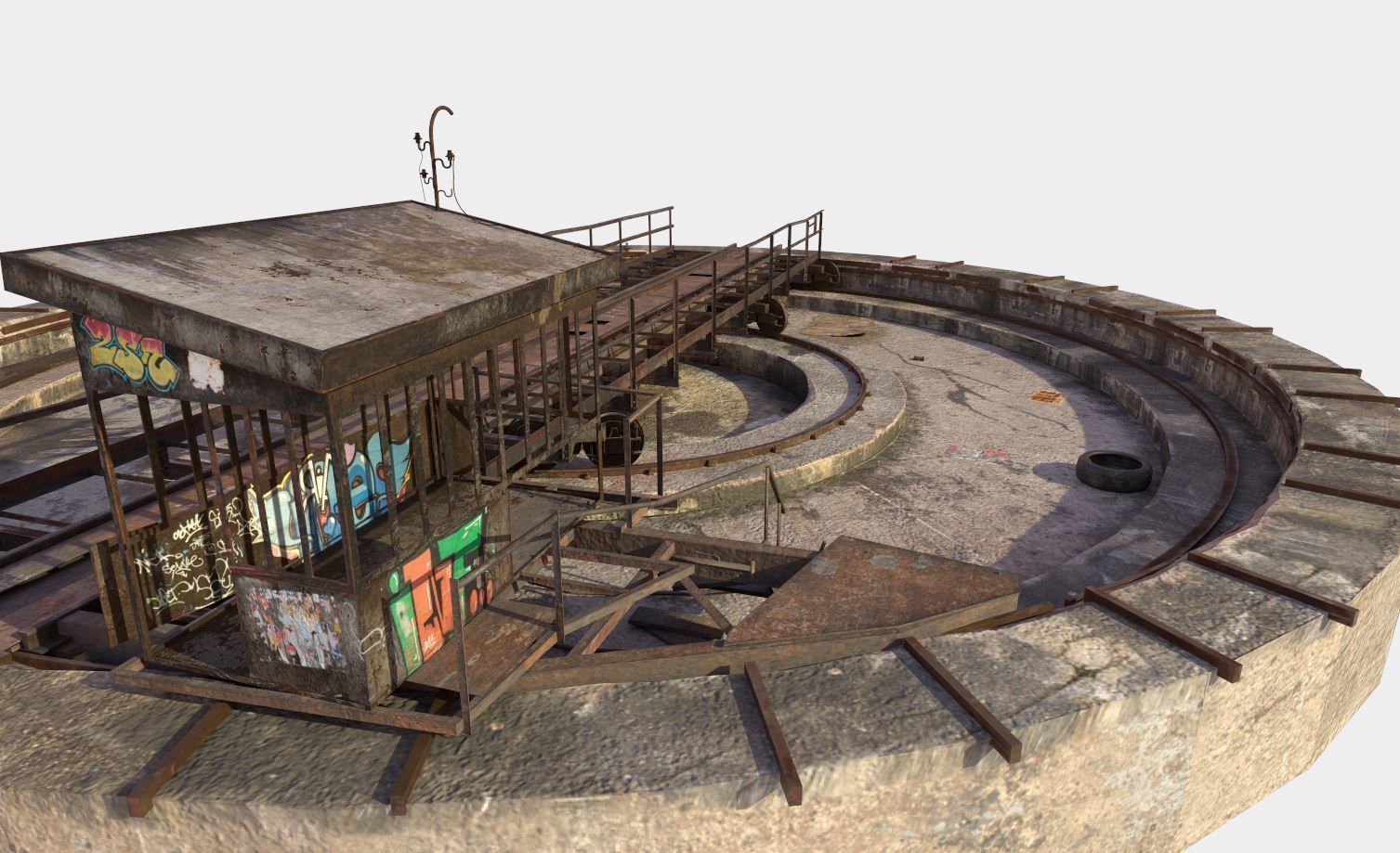 Abandoned Railway Turntable  3D model_13