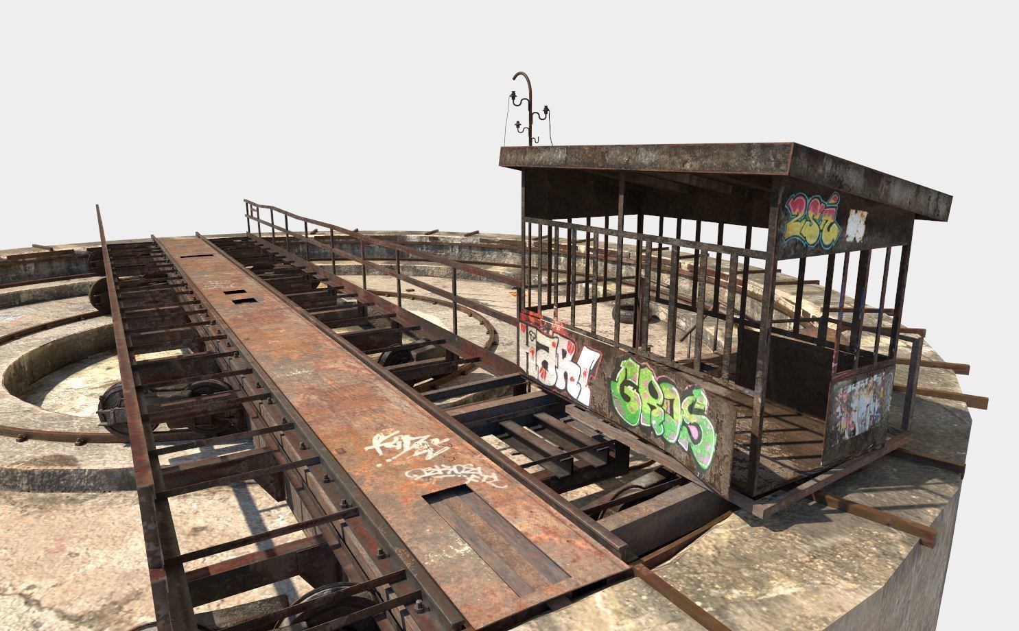 Abandoned Railway Turntable  3D model_14