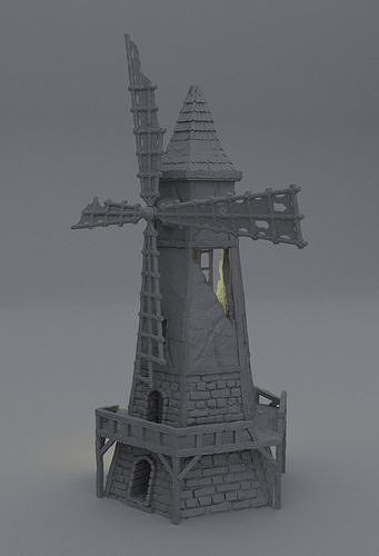 Ruined Windmill Tabletop Terrain 28 MM 3D print model