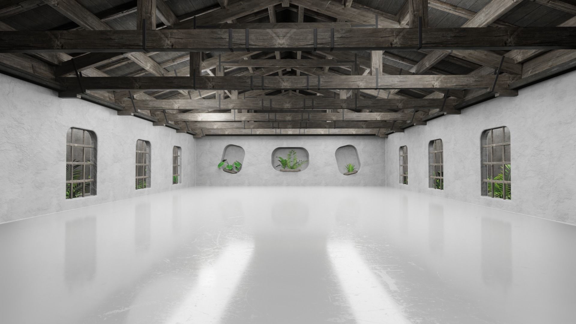 Car studio interior 02 3D model Low-poly 3D model_1