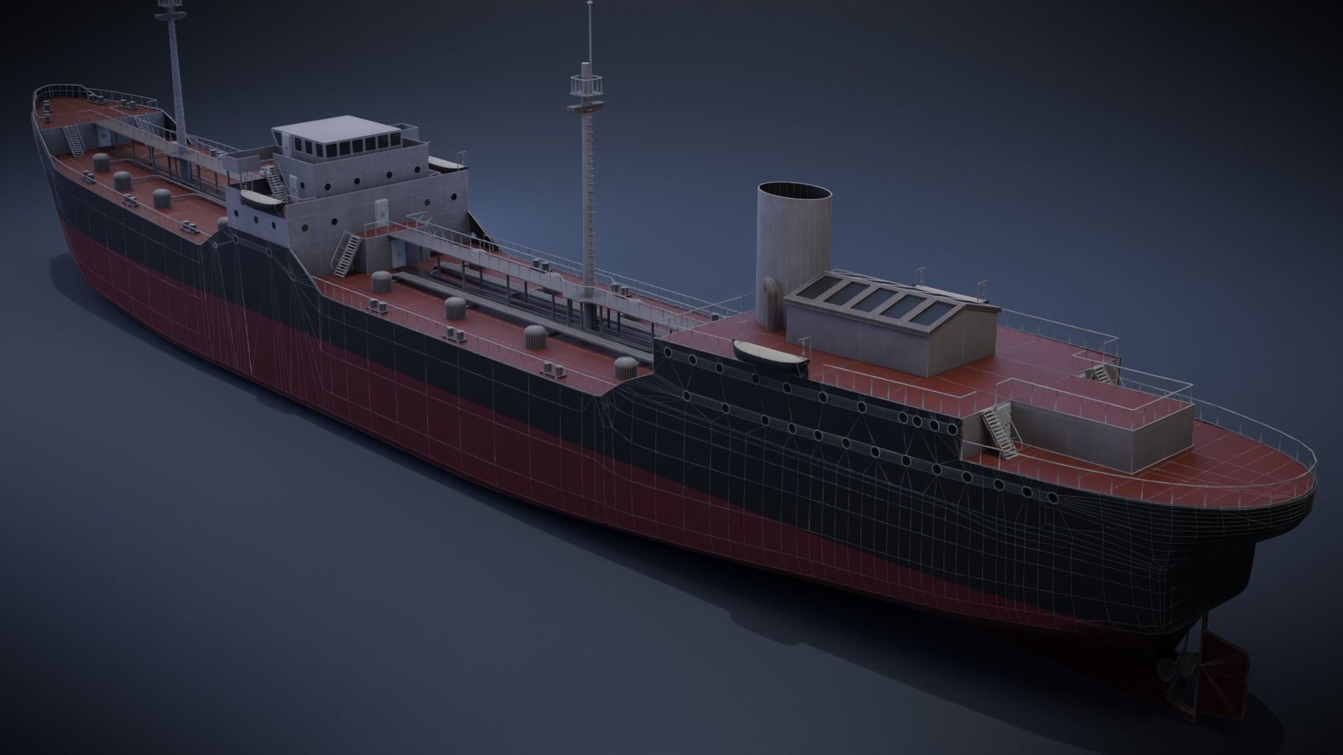Tanker Ship Low-poly 3D model_25