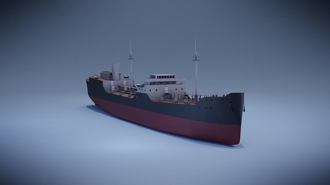 Tanker Ship Low-poly 3D model