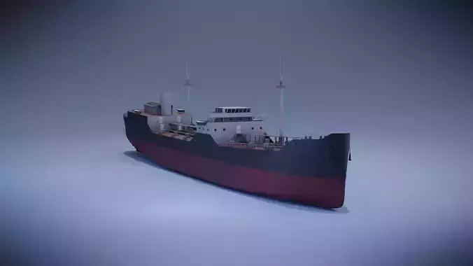 Tanker Ship Low-poly 3D model