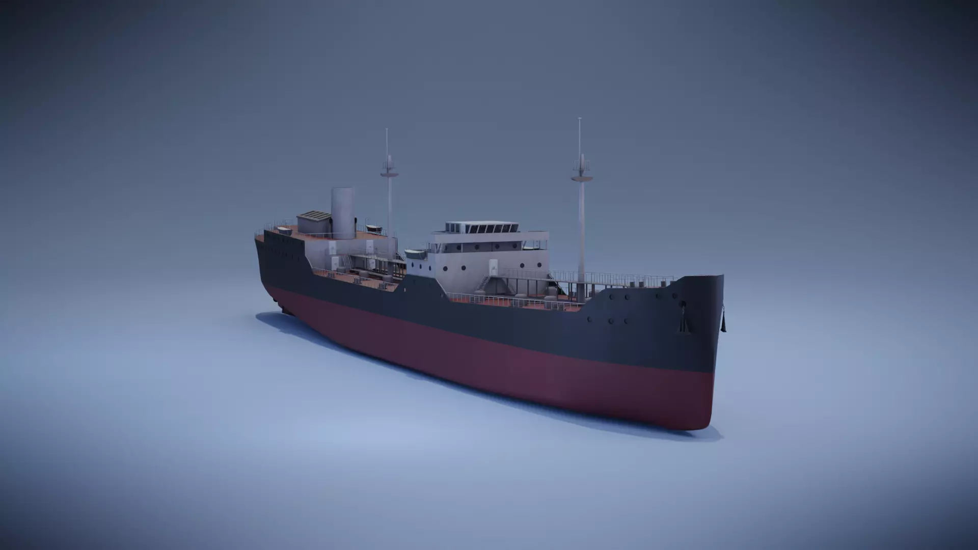 Tanker Ship Low-poly 3D model_0