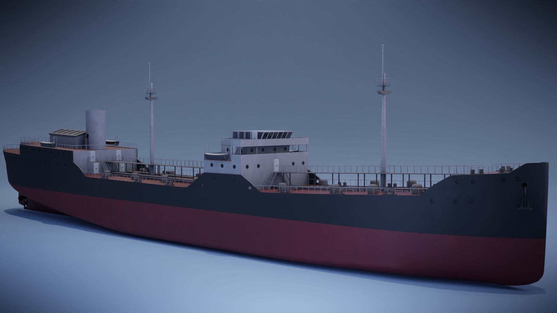 Tanker Ship Low-poly 3D model_3