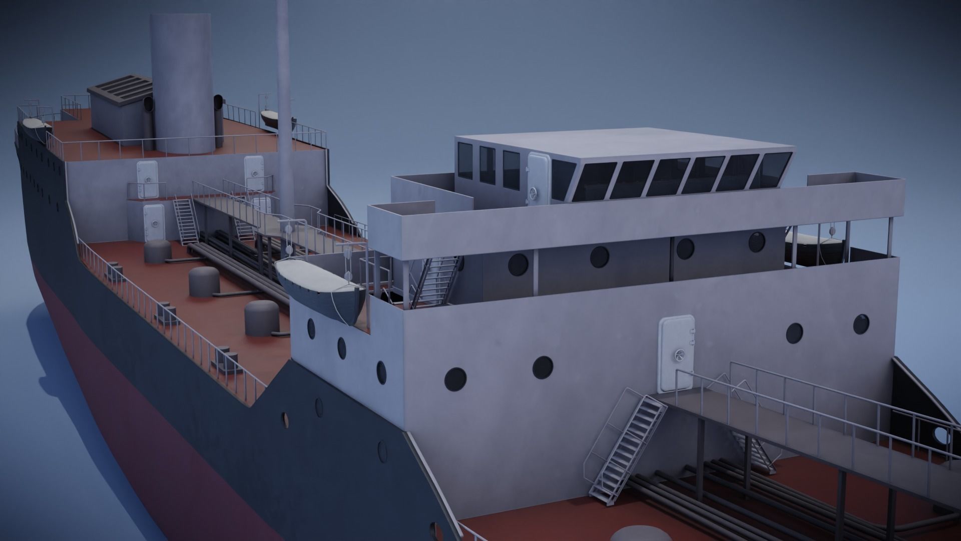 Tanker Ship Low-poly 3D model_16