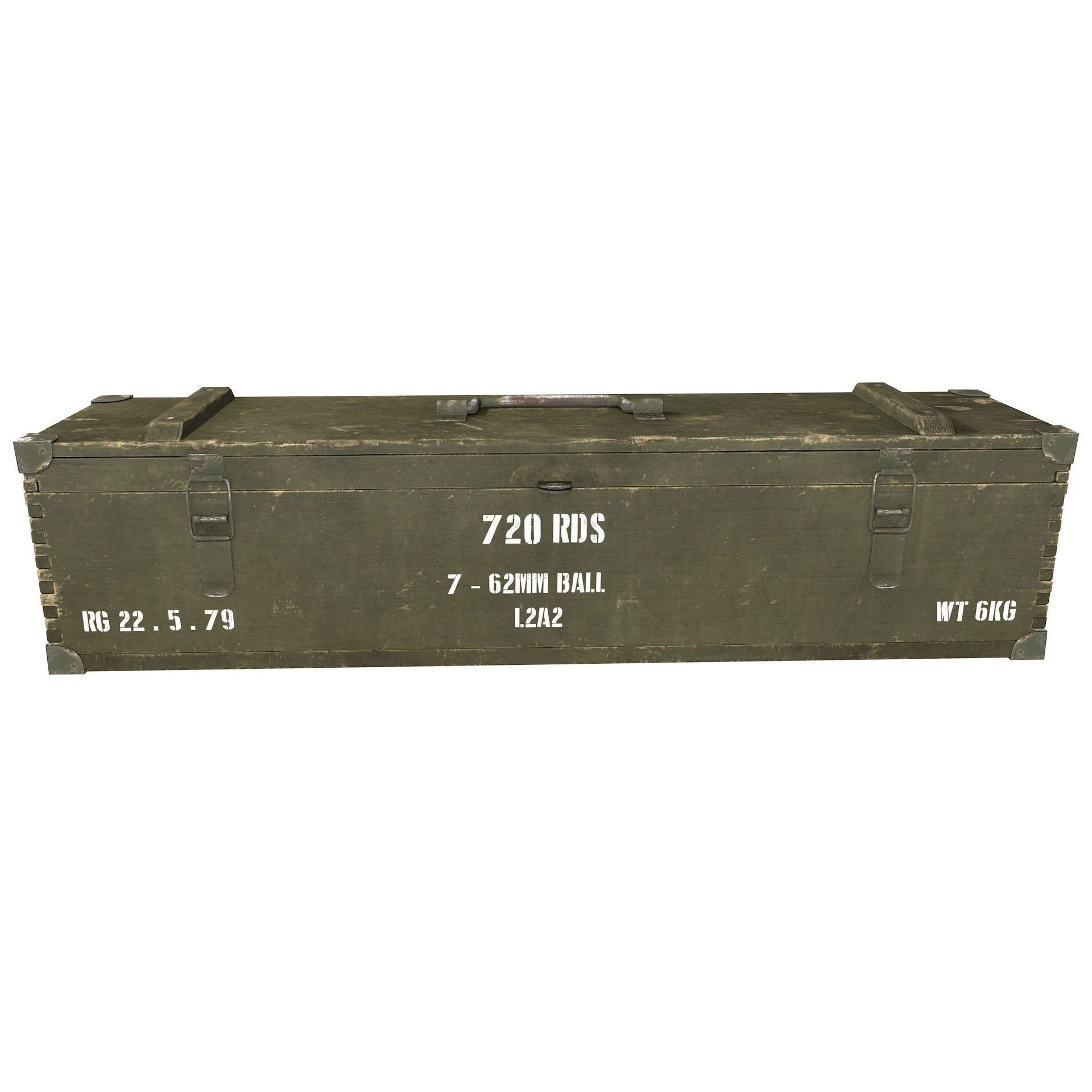 Military Wooden Crate Army Low Poly Low-poly 3D model_6