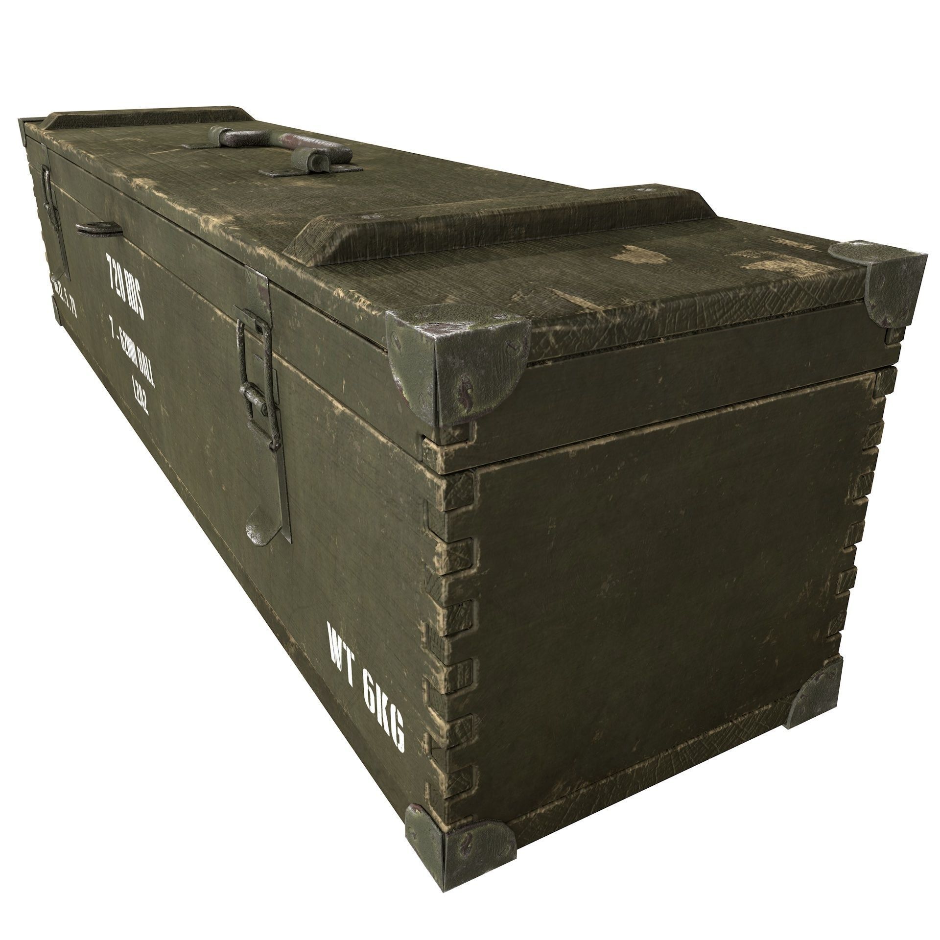 Military Wooden Crate Army Low Poly Low-poly 3D model_12