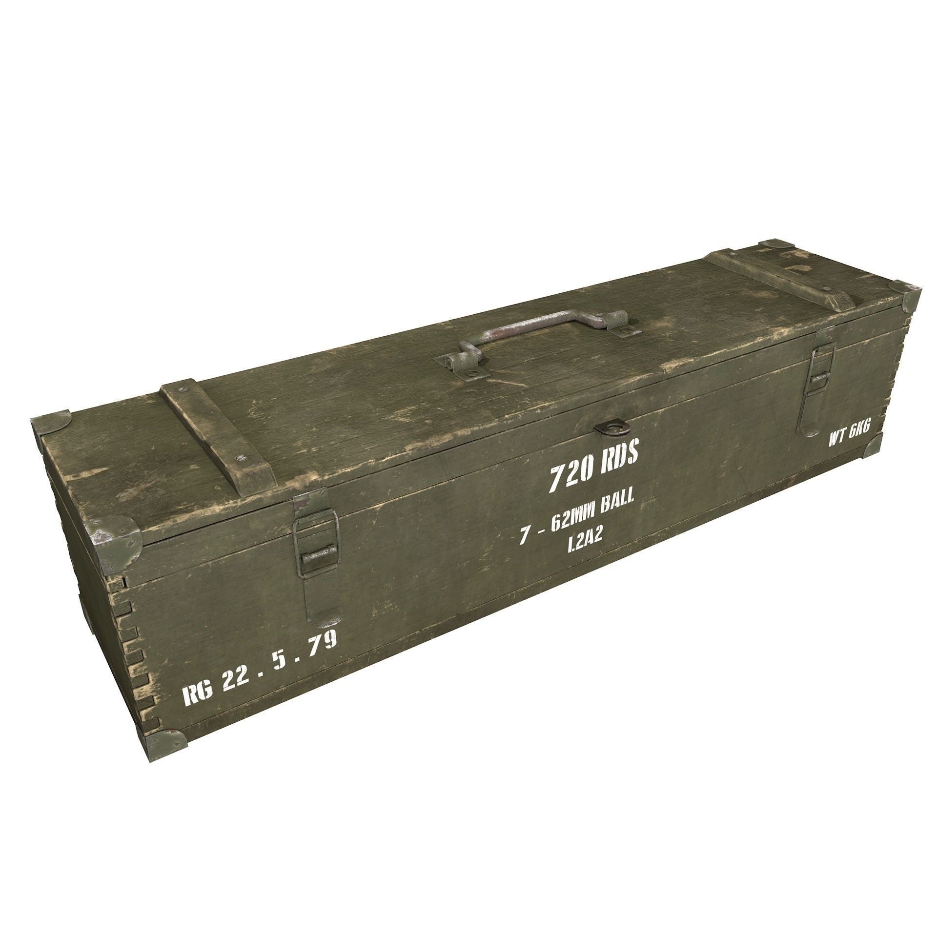 Military Wooden Crate Army Low Poly Low-poly 3D model_7