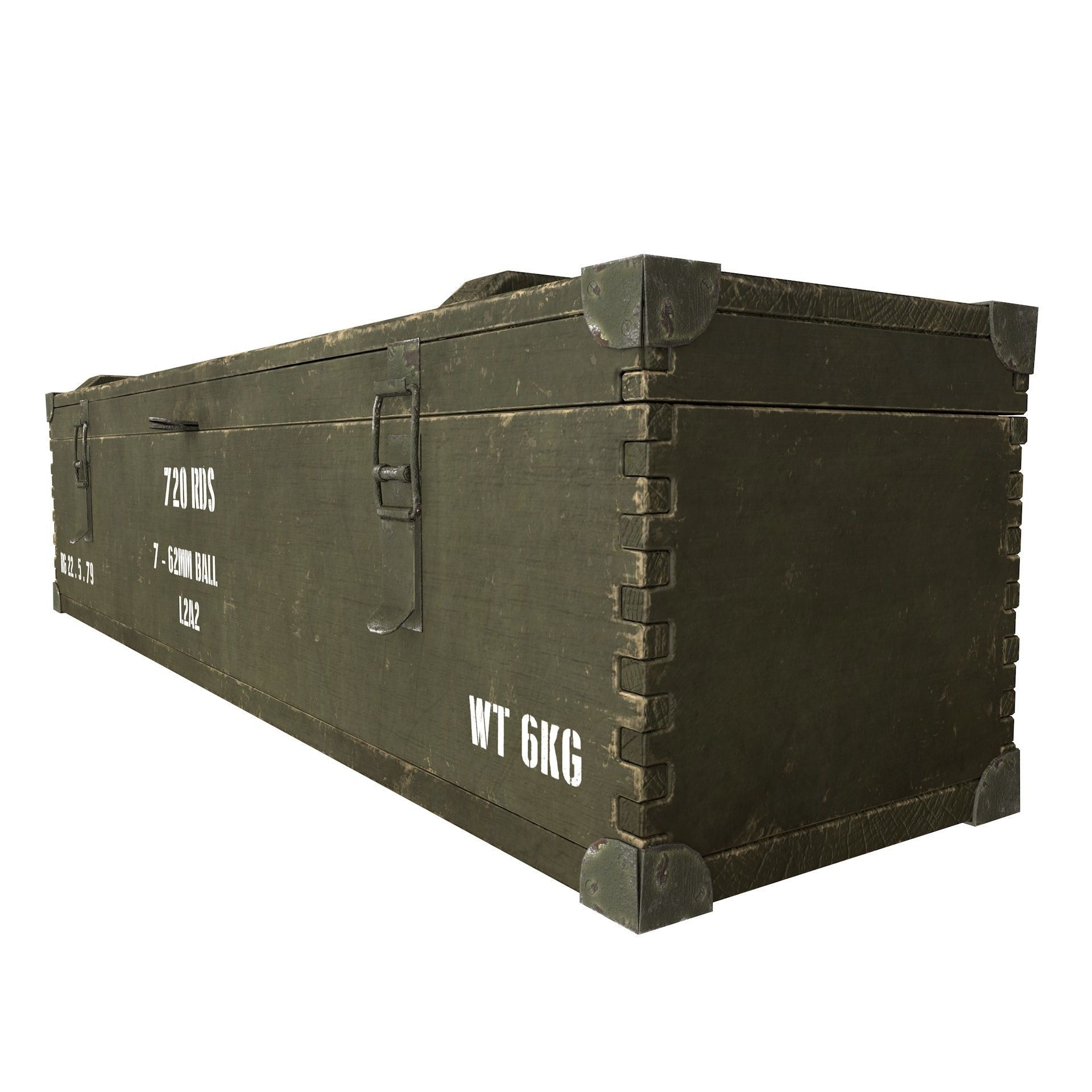Military Wooden Crate Army Low Poly Low-poly 3D model_11