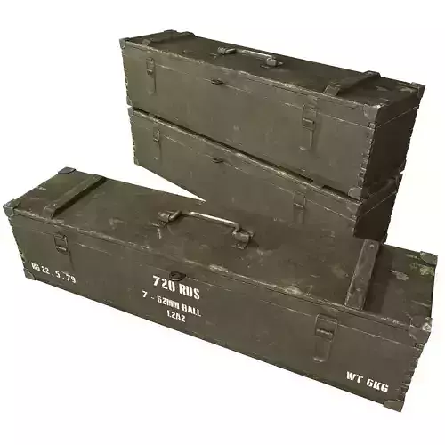Military Wooden Crate Army Low Poly