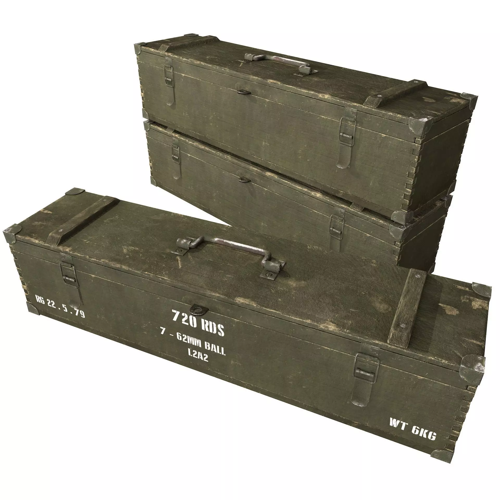 Military Wooden Crate Army Low Poly Low-poly 3D model_0