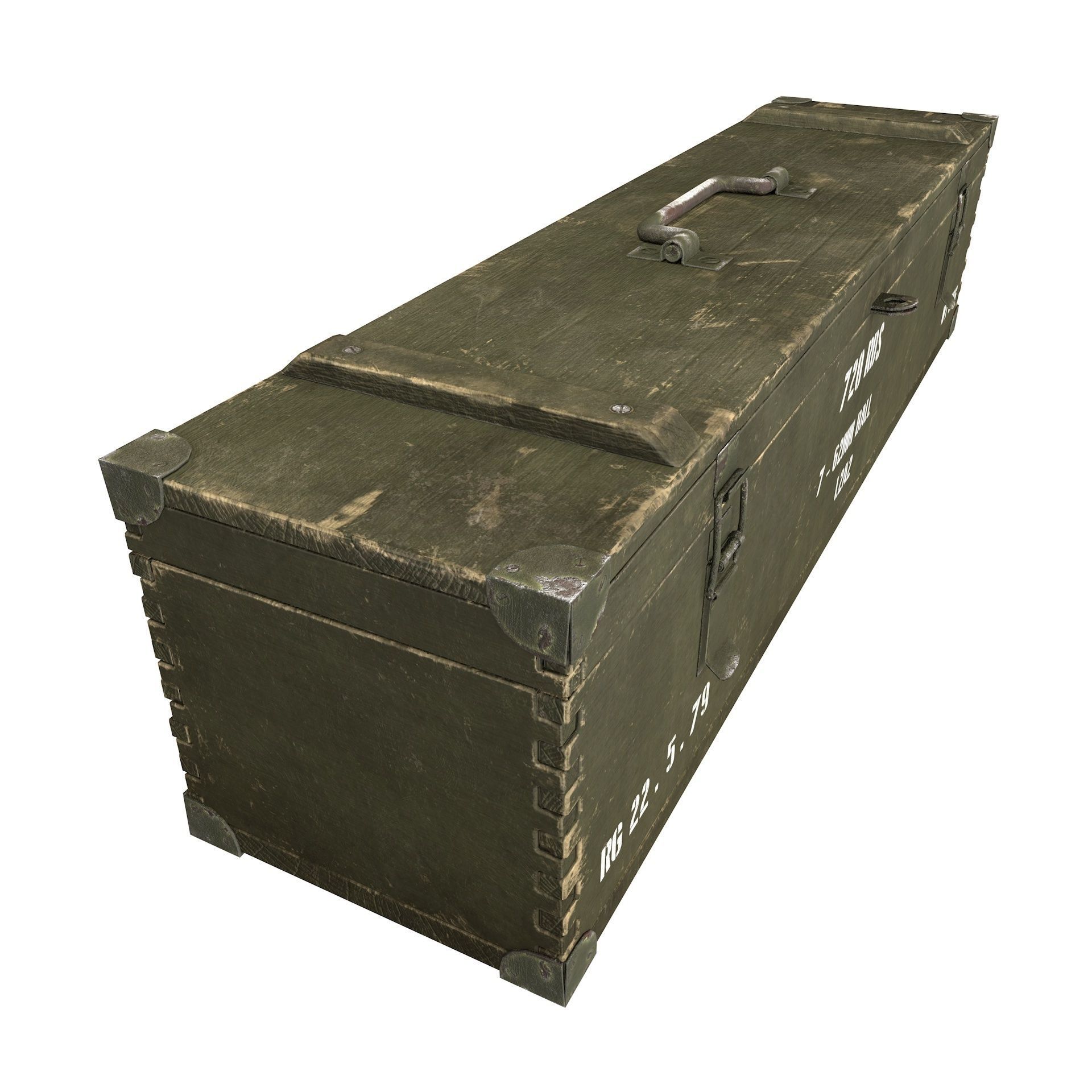Military Wooden Crate Army Low Poly Low-poly 3D model_10