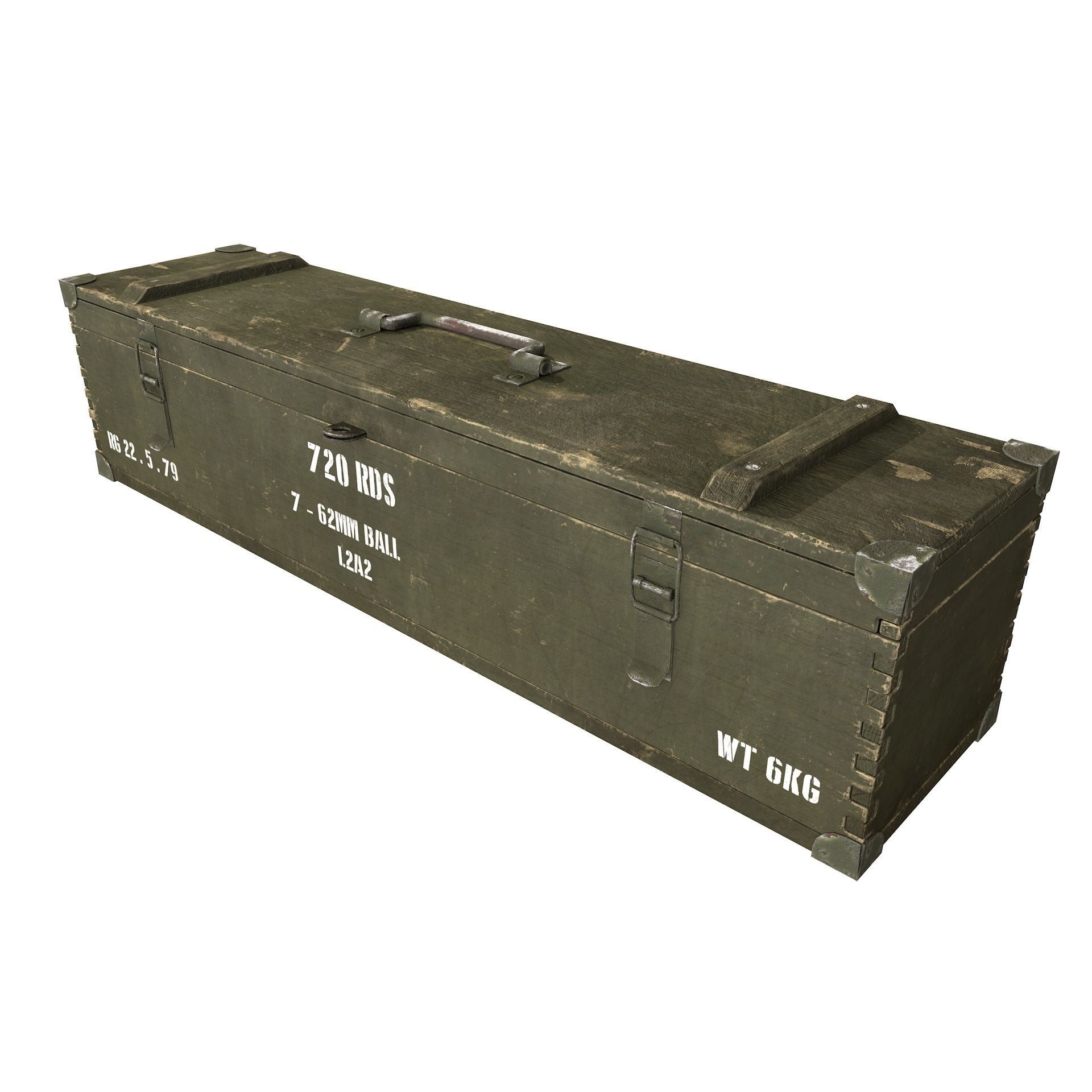 Military Wooden Crate Army Low Poly Low-poly 3D model_1