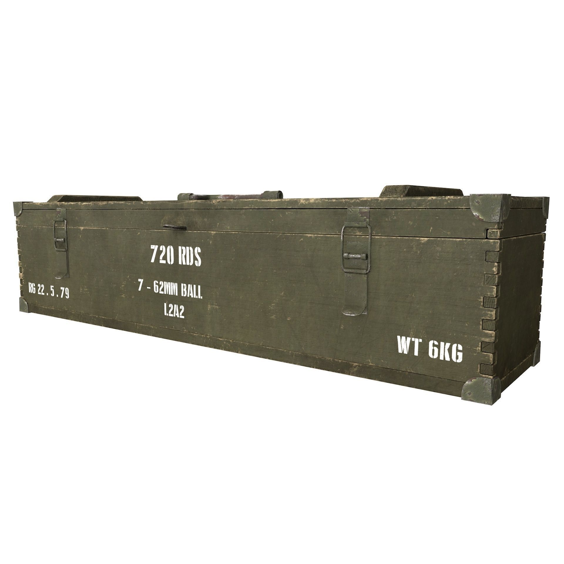 Military Wooden Crate Army Low Poly Low-poly 3D model_5