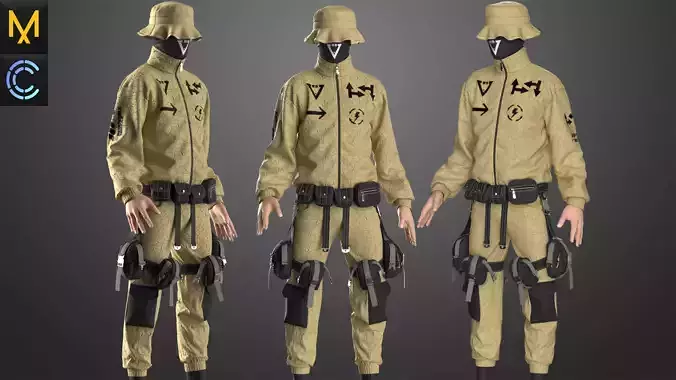 Streetwear Outfit Male OBJ mtl FBX ZPRJ