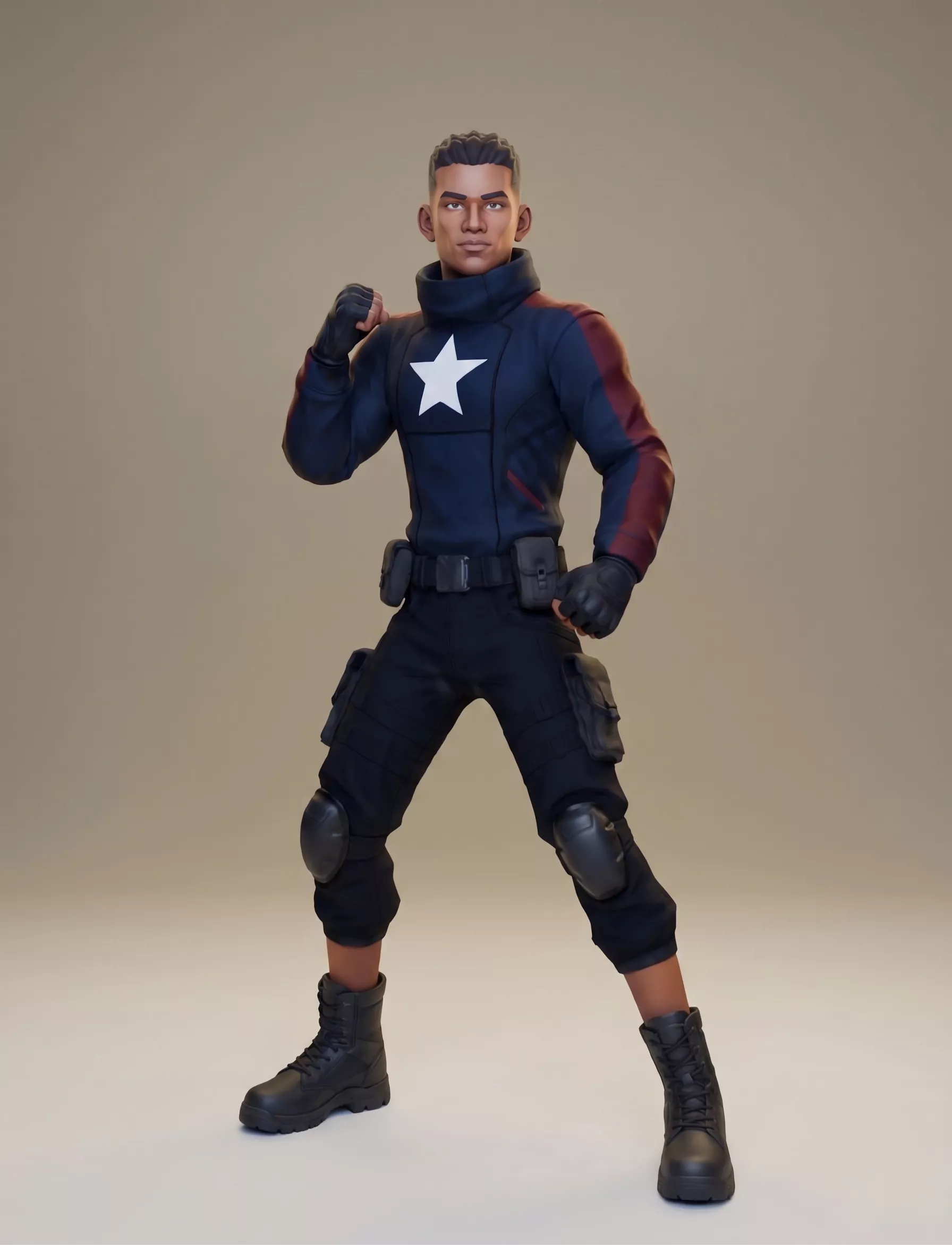 Rigged Vanguard Tactical Operator Low-poly 3D model