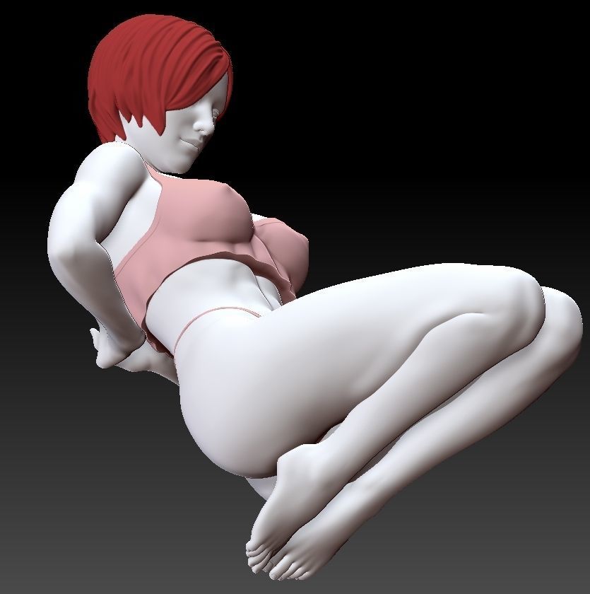 BOUNDED GIRL WITH HANDS BEHIND 3D print model_2