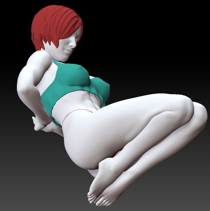 BOUNDED GIRL WITH HANDS BEHIND 3D print model_1