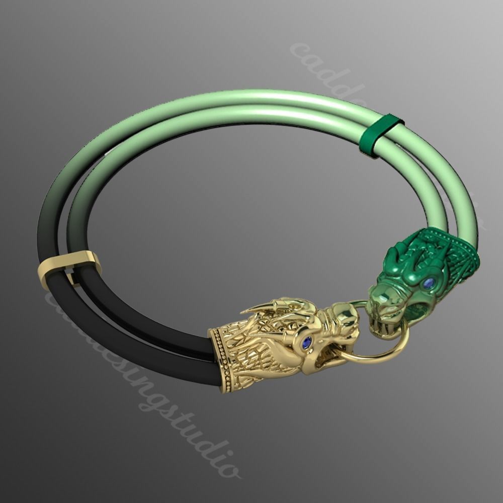 Bracelet ak5 Dragon  3D print model_1